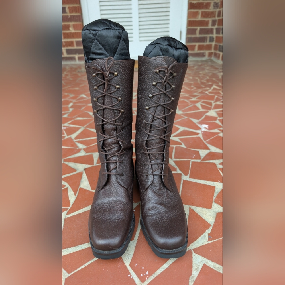EDDIE BAUER Vintage Women’s High Lace Up Brown Leather Boots Size 7M